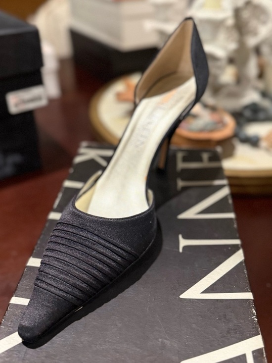 Anne Klein Shoes - Anne Klein Black Pointed D'Orsay Pump with Pleated Toe